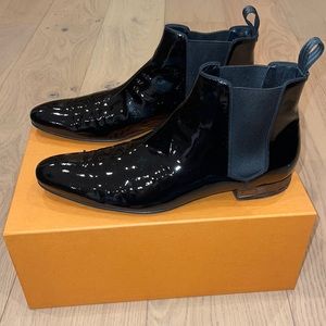 Louis Vuitton men patent leather boots